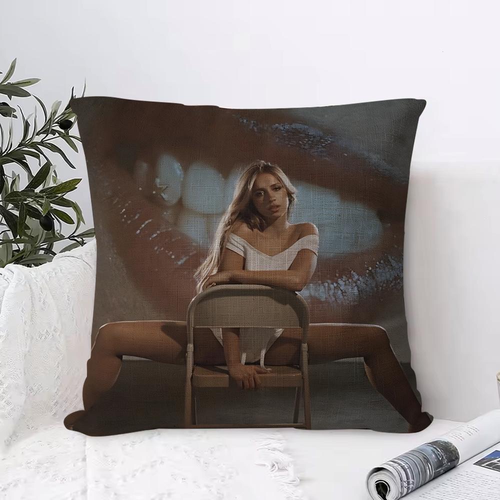 Singer Tate Mcrae Cushion Cover Breathable Linen Pillow Cover Skin-Friendly Home Decor Pillowcase With Hidden Zipper