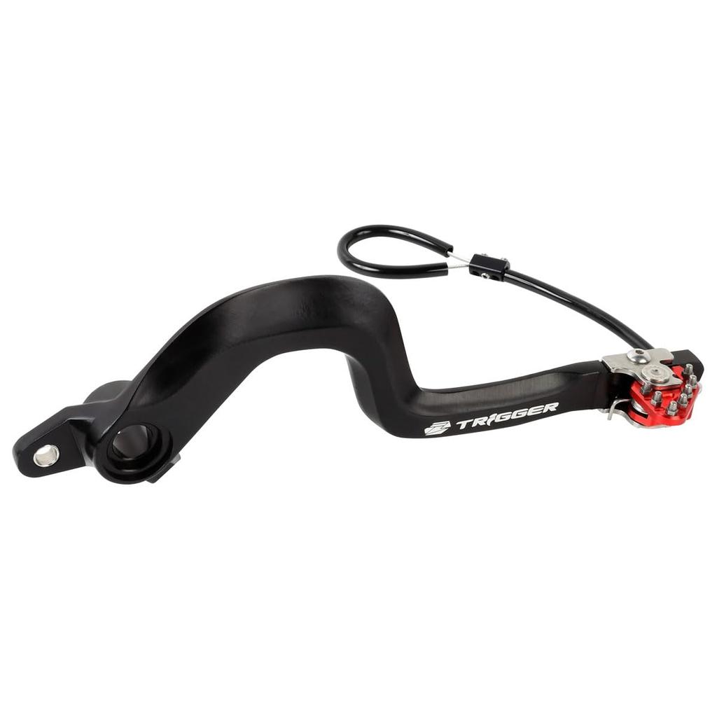 ZETA RACING Trigger Brake Pedal for with Adjustable Brake Saver Part Number F6901 Part by Dirt Freak DRZ400S/SM (2000-2024), Red, Foldable, Forged,