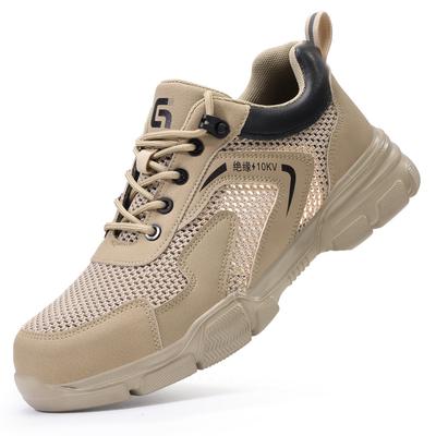 Fashion Summer Breathable Safety Shoes Lightweight Work Shoes for Men Women Working Boots with Plastic Toe Insulation 10KV Work Sneakers