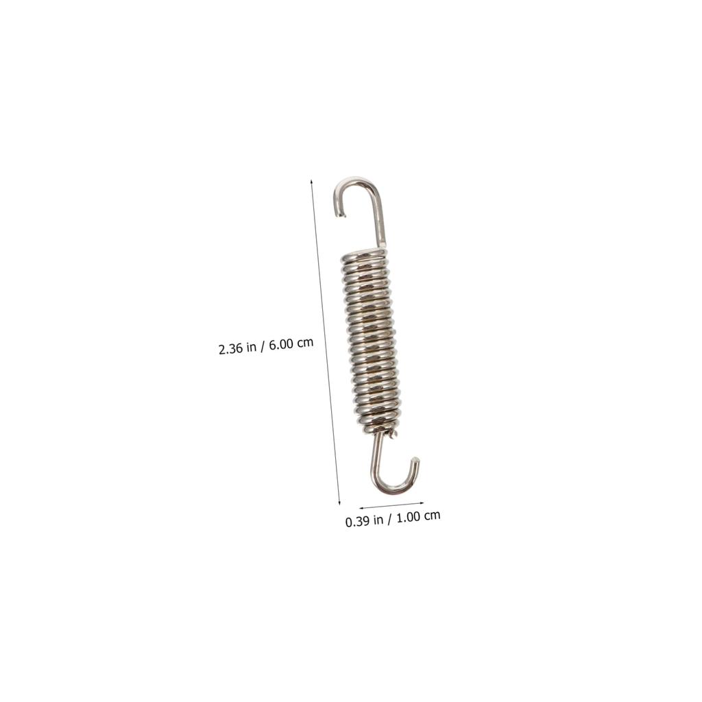 BELLIFFY 6pcs Spring Bike Motorcycle Car Motorcycle Swivel Spring Tension Spring Muffler Spring Exhaust Spring Stainless Steel Silver
