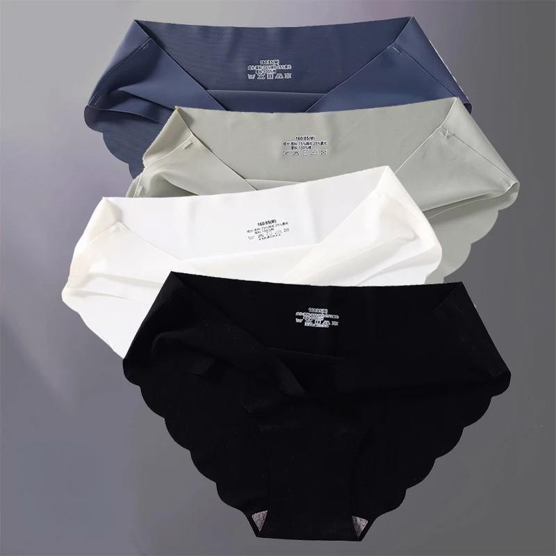 Buy 2 Take 1 FINETOO Seamless Panties for Women M-XL Low Waist Briefs Ladies Soft Lingerie Sexy Wavy Edge Underpants Women's Underwear