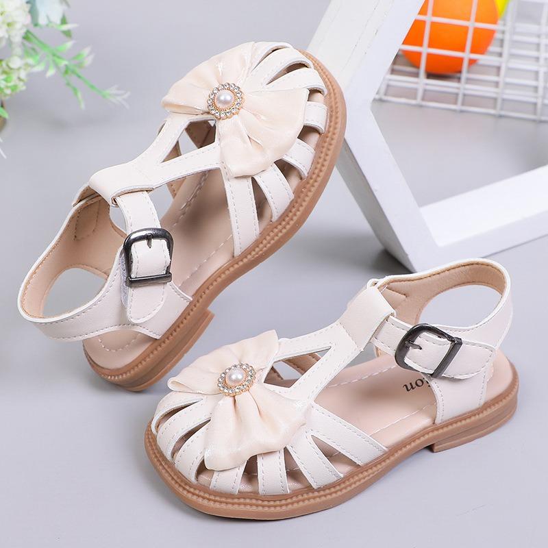 

Baby Kids Bow Princess Sandals, Korean Soft Sole Summer Girls Shoes 36 білий