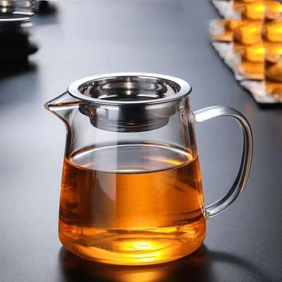 Heat-Resistant Glass Gongdao Cup with Steel Strainer