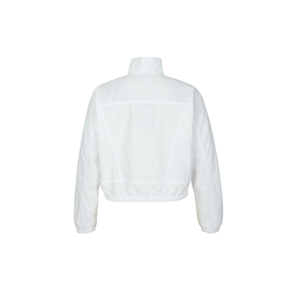 Nike Solid Color Logo Embroidered Loose Fit Stand Collar Zip Long Sleeve Jacket Women Jackets White HJ1000-100