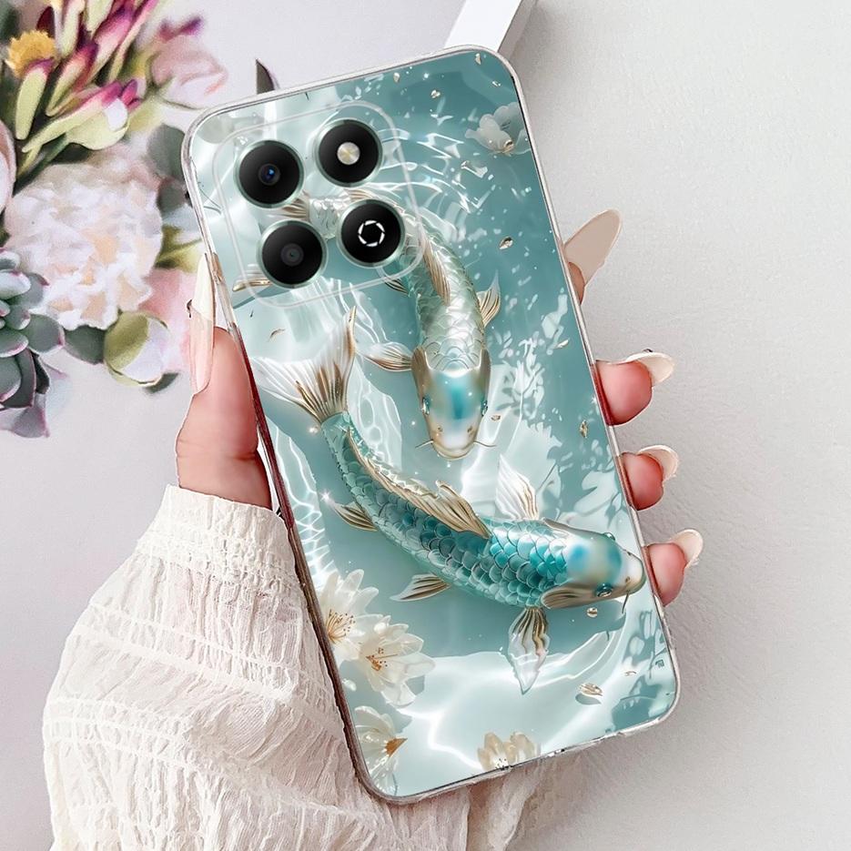 Für Honor X6b Hülle JDY-LX1 JDY-LX2 Niedliche Glückskarpfen Bemalte Abdeckung Weiche Dünne Handyhülle Für Honor X6a X 6b HonorX6a HonorX6b Fundas