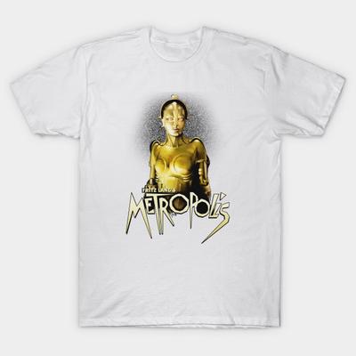 Camiseta Feminina Metropolis Maria Harajuku Estampa Kawaii Camiseta Verão Manga Curta Camiseta Feminina Top Tee