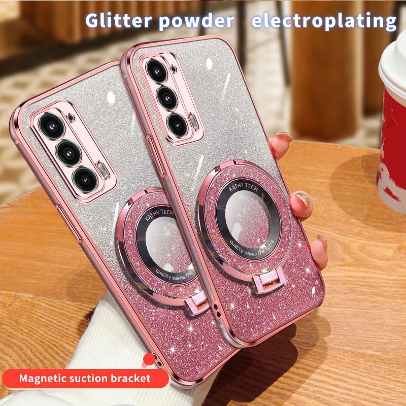 Luxury Glitter Phone Case For Motorola Moto E7 Plus E13 E20 E22 E22i E32 Edge 20 Edge 30 Shiny Stand TPU Bumper Cover