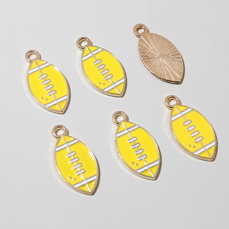 

20pcs 20x10mm Enamel Rugby Small Charms Pendant Zinc Alloy Metal DIY Jewelry Making Accessories Findings for Bracelet Necklace жёлтый