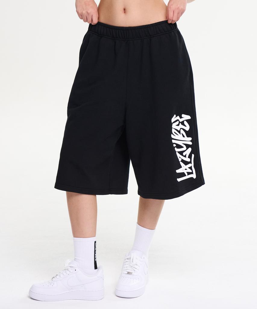 Leijibi Giant Fit Wide Bermuda Sweatpants Big Logo Gym Wear Workout Shorts W (2 Colors)