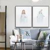 Peinture sur toile de la vierge marie, jésus, imprimés de Religion chrétienne, affiche bleue aquarelle, images minimalistes pour décor artistique mural de maison
