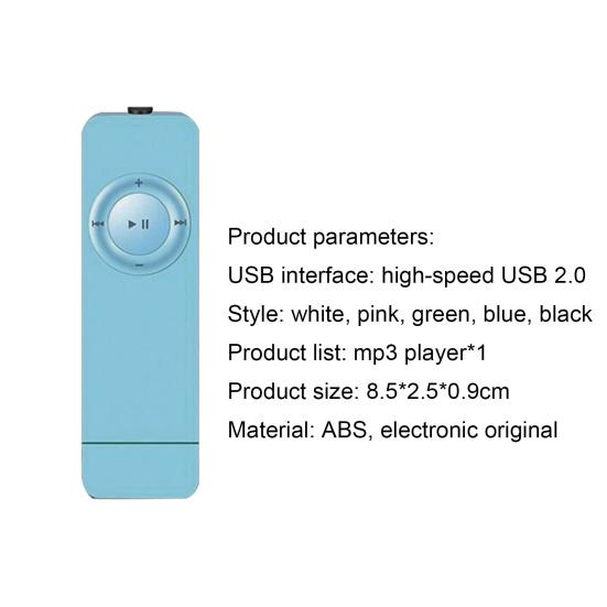 MP3 Player Stylish Rechargeable Mini Portable Music Media for Home