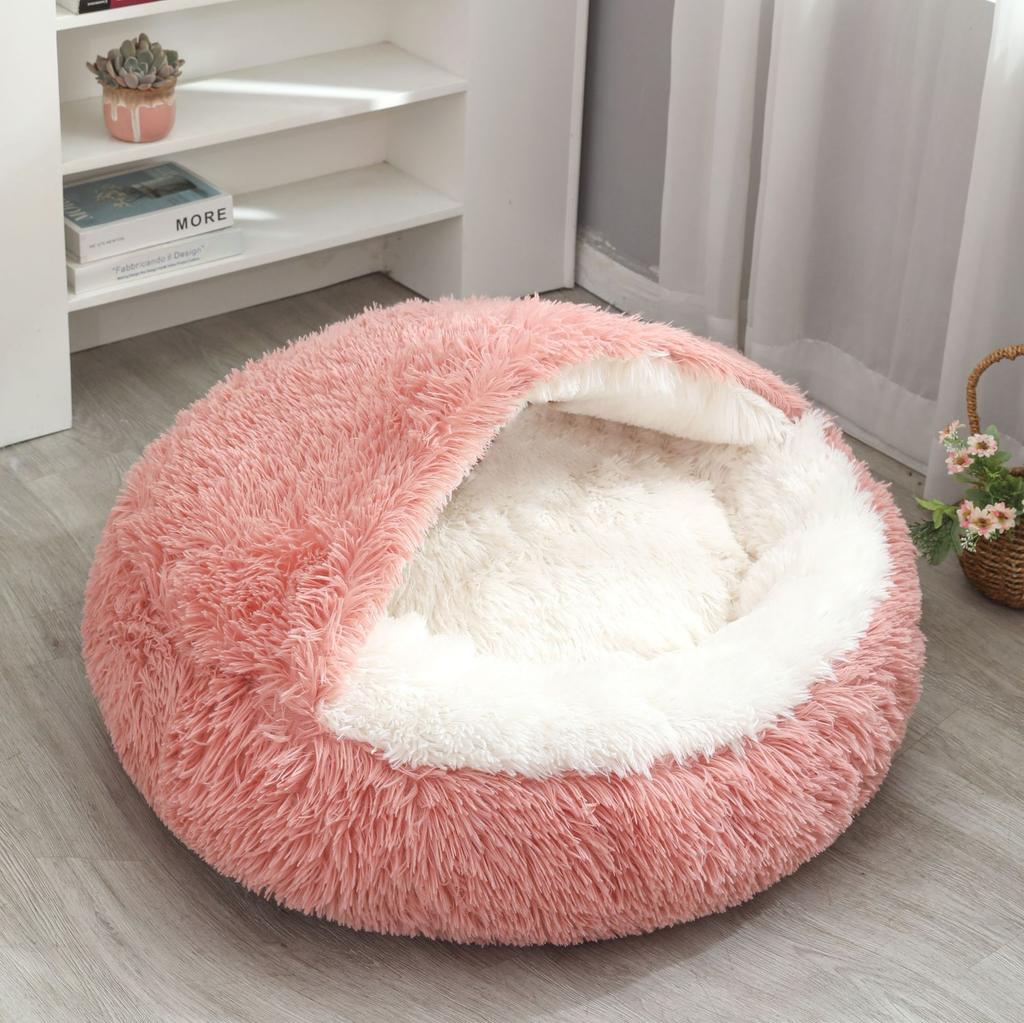 Pet Nest Winter Warm with Cover Pet Pad Anti-kick with Own Quilt Kennel Semi-closed Soft Half Pack Cat Nest
