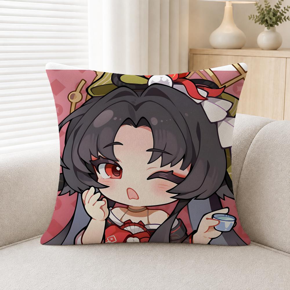 Game Neverness To Everness Cushion Cover Soft Plush Cushion Covers Fluffy Throw Pillow Cases For Sofa Bedroom Home Decor