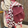 High Capacity Checkerboard Plaid School Bag Nylon Students School Bags  College Students