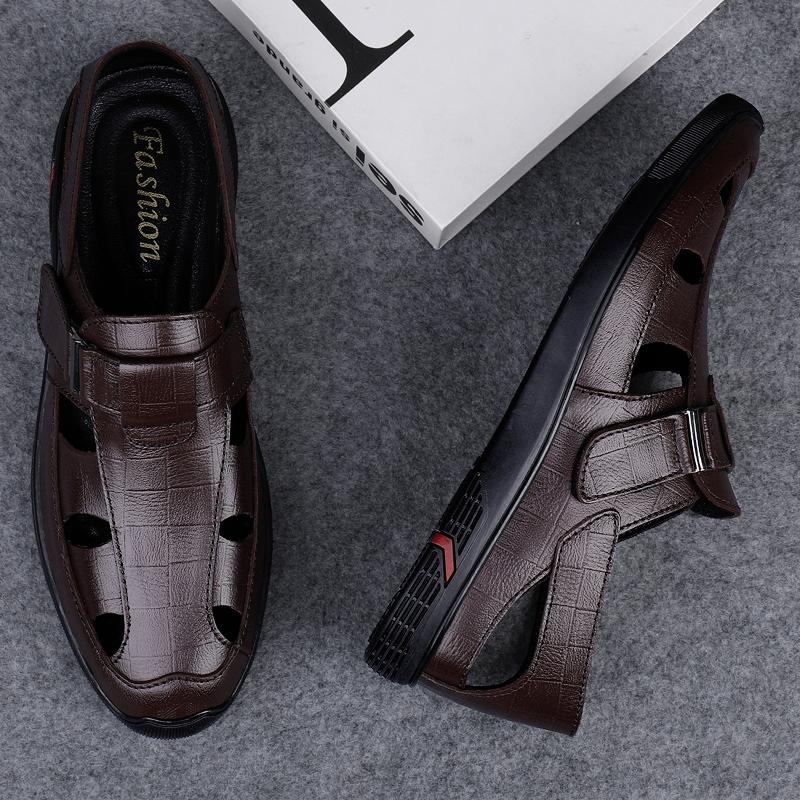 Luxus Marke Echtes Leder Männer Sandalen Mokassins Männer Business Kleid Sandalen Italienischen Stil Handgemachte Leder Schuhe Männer Alias
