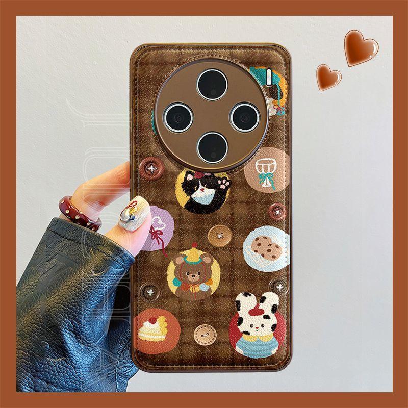 Full Coverage Silicone Phone Case Vivo X200 Pro X100 X100S X90 X80 X70 X60 Cute Cat vivo X200