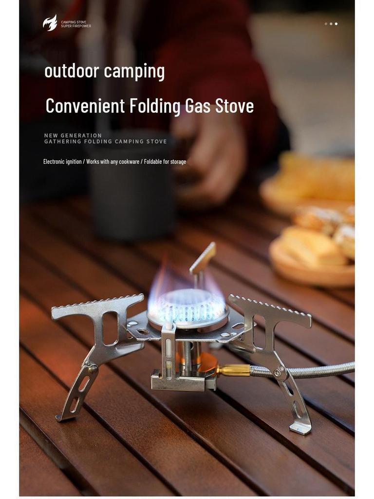 Portable Windproof Outdoor Picnic Stove, Thickened High-Quality Split Head, Ideal for Camping and Fishing.