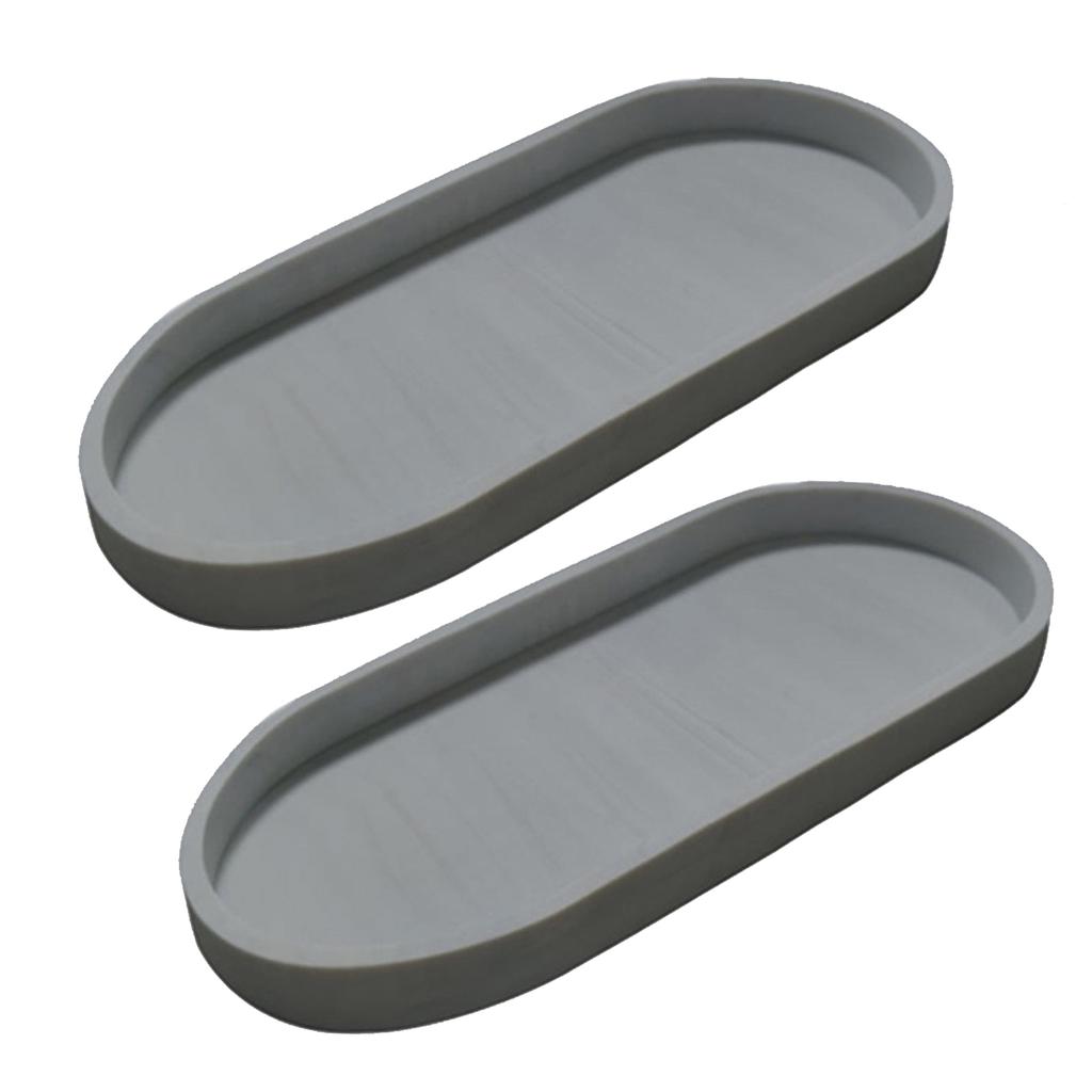 Multipurpose Silicone Ellipse Bathroom Storage Tray Waterproof Nonslip Organizers For Cosmetics And Toiletries