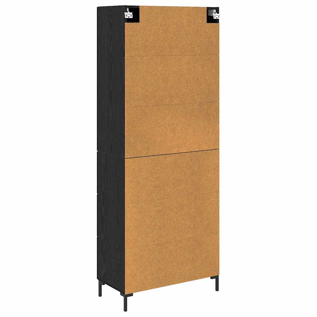 Highboard 2 pcs Black Oak Effect Wood Based Panel