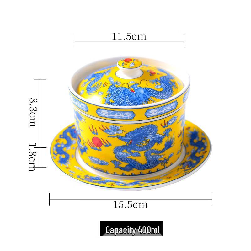 Ru Han Ceramic Double-Boiler Stew Pot with Lid