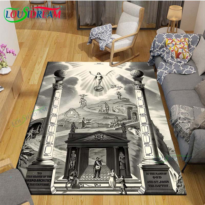 Fashion Freemasonry Carpets Bedroom Becoration Living Room Decoration Carpets for Bed Room Rug Anime Rug  Area Rug