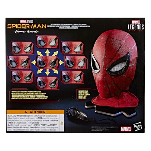 Hasbro Marvel Legends Serie „Spider-Man“: "Homecoming" Gesichtswechselnde Elektronische Maske, Premium Interaktive Rollenspielausrüstung (Erwachsene) G0633 Authentisch