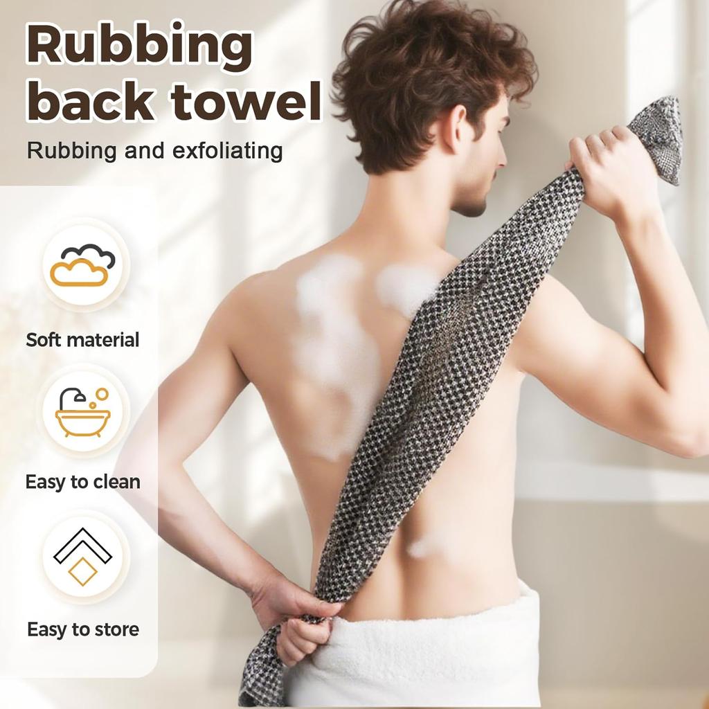 3 Stück Peeling-Duschhandtuch Premium Peeling Waschen Rücken Badetuch für Körper Gesicht