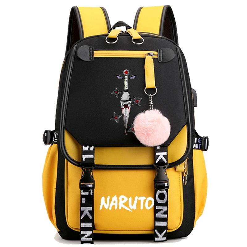 Anime Naruto Ryggsäck Canvas Bokväska Back To School Väska för flicka Pojke Tonåring Skolväska Ryggsäck Herr Dam Fritid Resväska