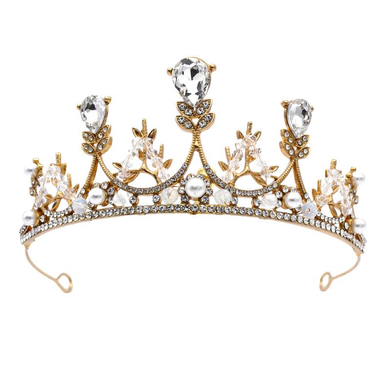 Korejská svatební tiára, svatební šaty, doplňky, ručně vyšívaná princeznovská koruna, tiára, koruna