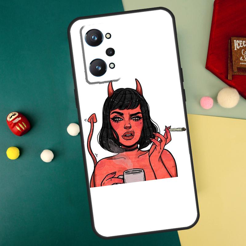 Devil Woman For Realme GT7 Pro 15 13 10 11 12 14 Pro Plus C55 C71 C75 C67 C63 C61 C53 C35 C65 GT6 Case