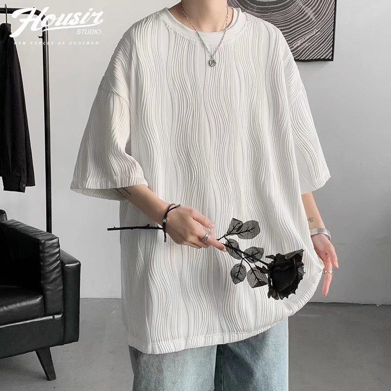 

Мужская футболка с коротким рукавом, летние свободные модные футболки с половиной рукавом для мужчин, топ с круглым вырезом, мужская мода, простой принт