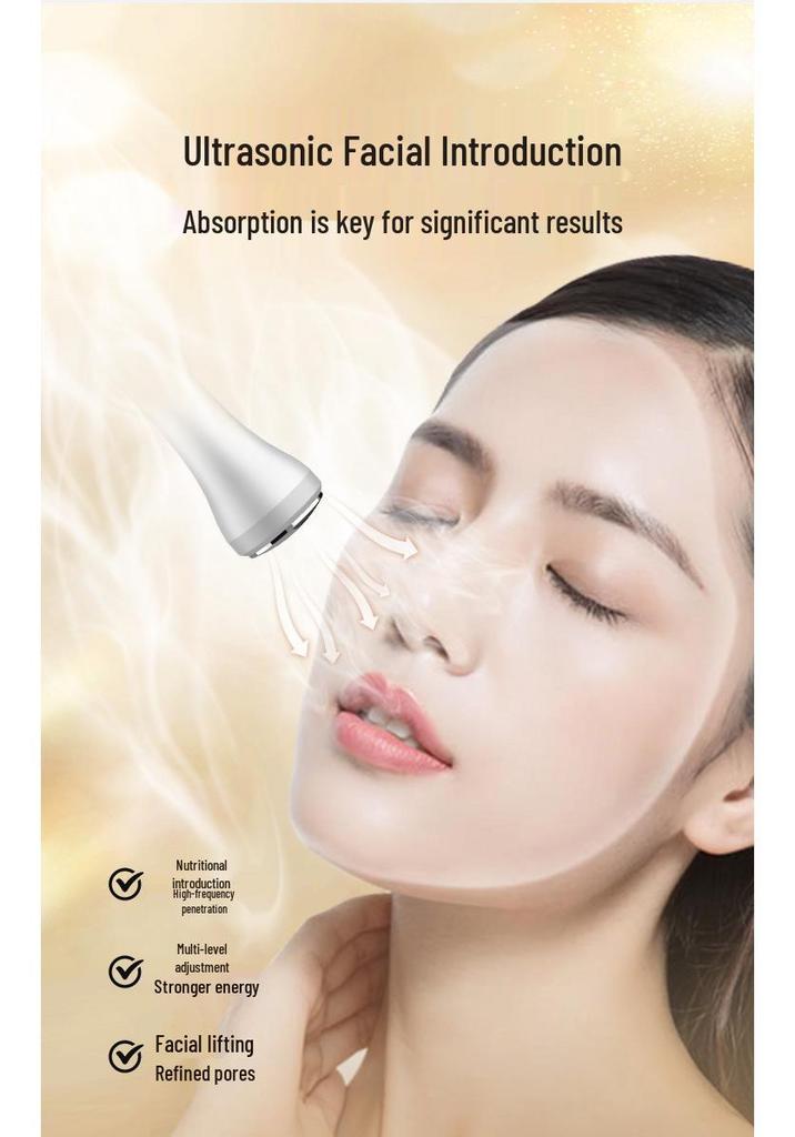 Ultrasound Ion Facial Device: Home Skin Lifter & Oxygen Infusion for Eye Wrinkles and Hydration