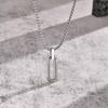 Vnox Geometric Necklaces for Men Women, Hollow Pin Shaped Pendant with Box Chain, Stainless Steel Collar Unisex Jewelry