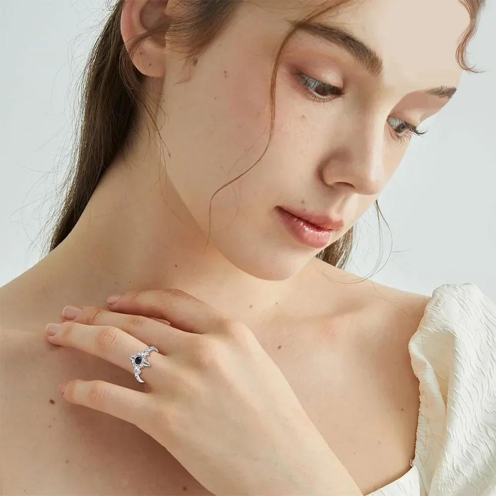 New European and American Gild Witches Knot Rings for Women Exquisite Obsidian Irish Celtic Knot Rings Witchcraft Jewelry Gift