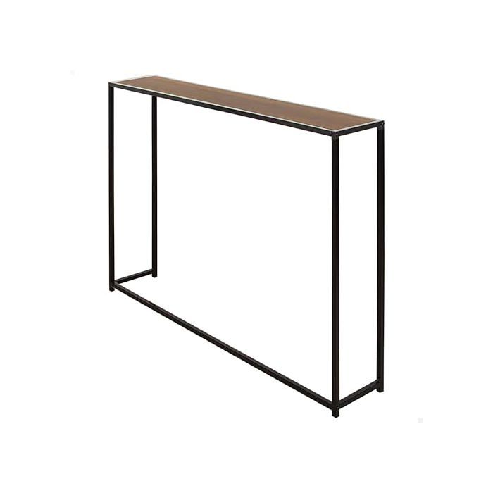 Table de radiateur - AKTIVE - Style industriel - Effet bois - Structure en acier noir - 105x20x82 cm