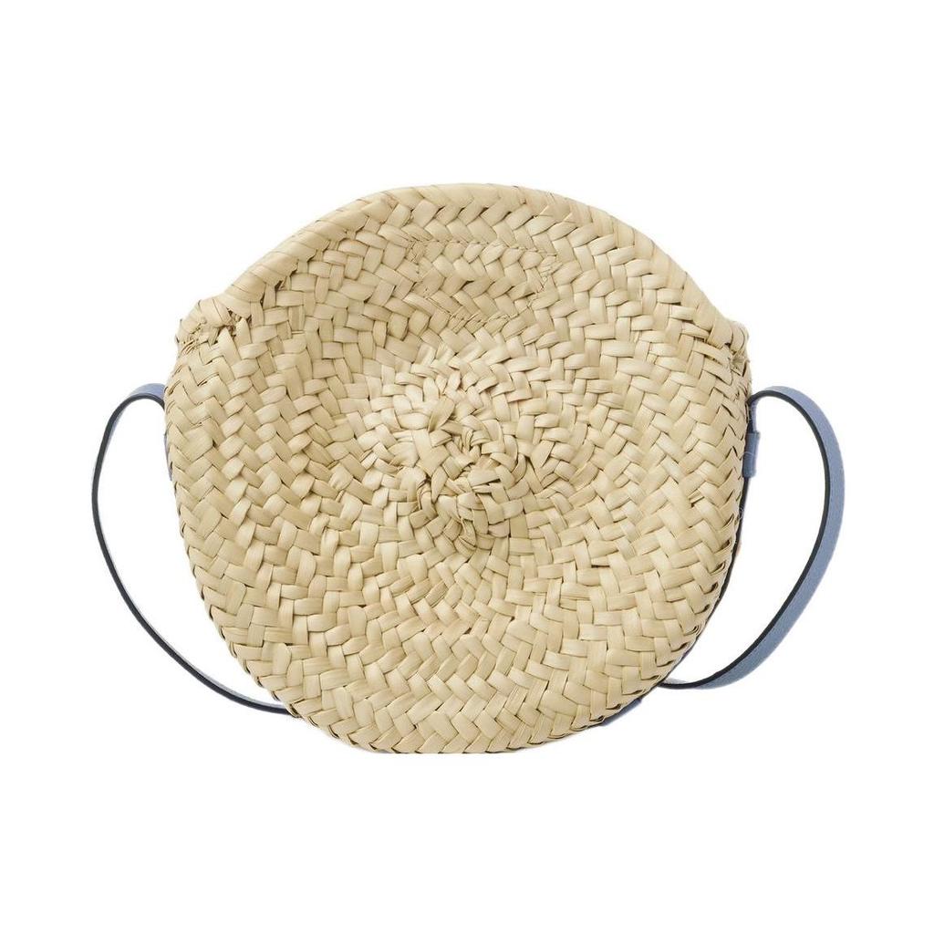 Chloe Marcie Verstellbarer Riemen Handgewebt Rattan Und Kalbsleder Umhängetasche Damen taschen Blau CHC23-SS736I32-484