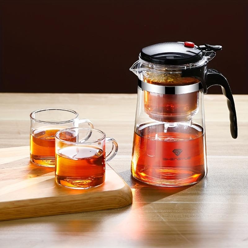 1 piece of high borosilicate glass teapot with a simple one click tea maker, ideal for home, office, and restaurant use