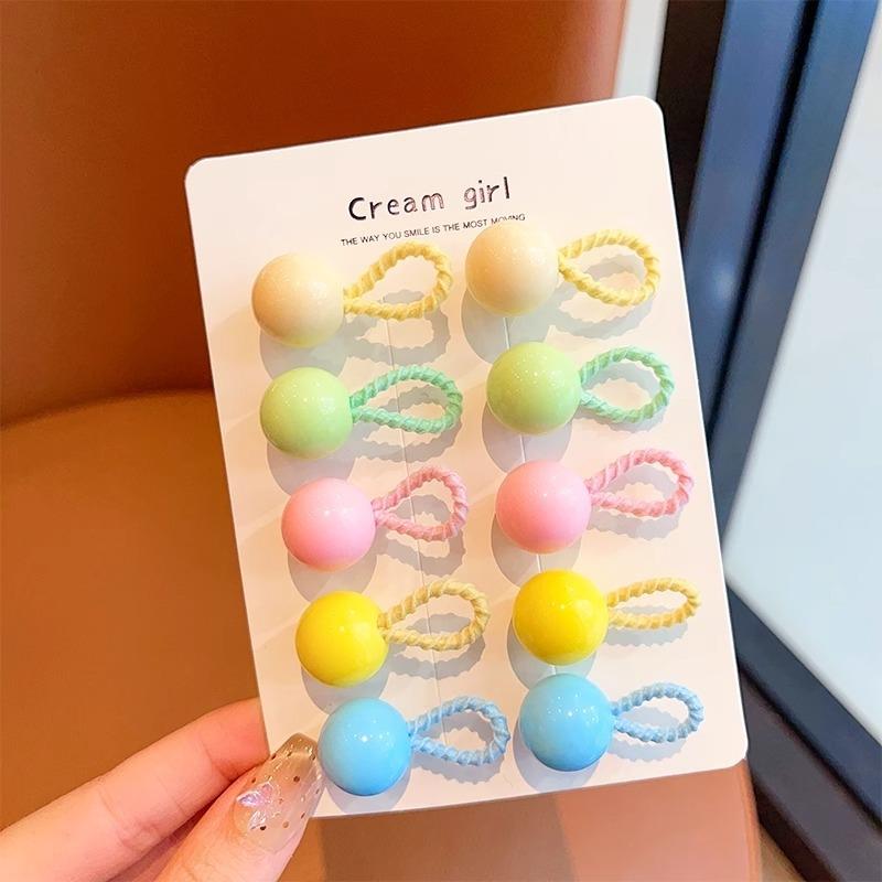 10Pcs/Set Cute Baby Girl Hair Love Bands Cartoon Love Heart Star Hair Ties Toddler Elastic Rubber Band Kids Hair Ropes Headwear