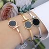 Fashion Titanium Steel Rose Gold Color Bracelet Bangles for Women Exquisite Birthday Anniversary Zircon Gifts