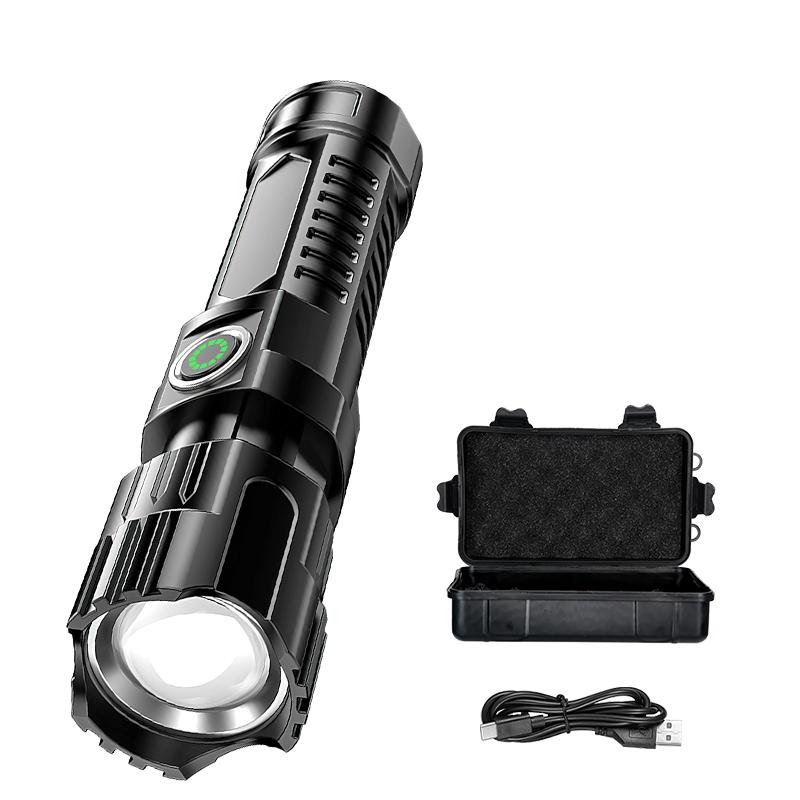 Super Bright LED Flashlight Rechargeable Tactical Zoomable Torch,Waterproof Search Light for Camping Emergency Hunting Cycling