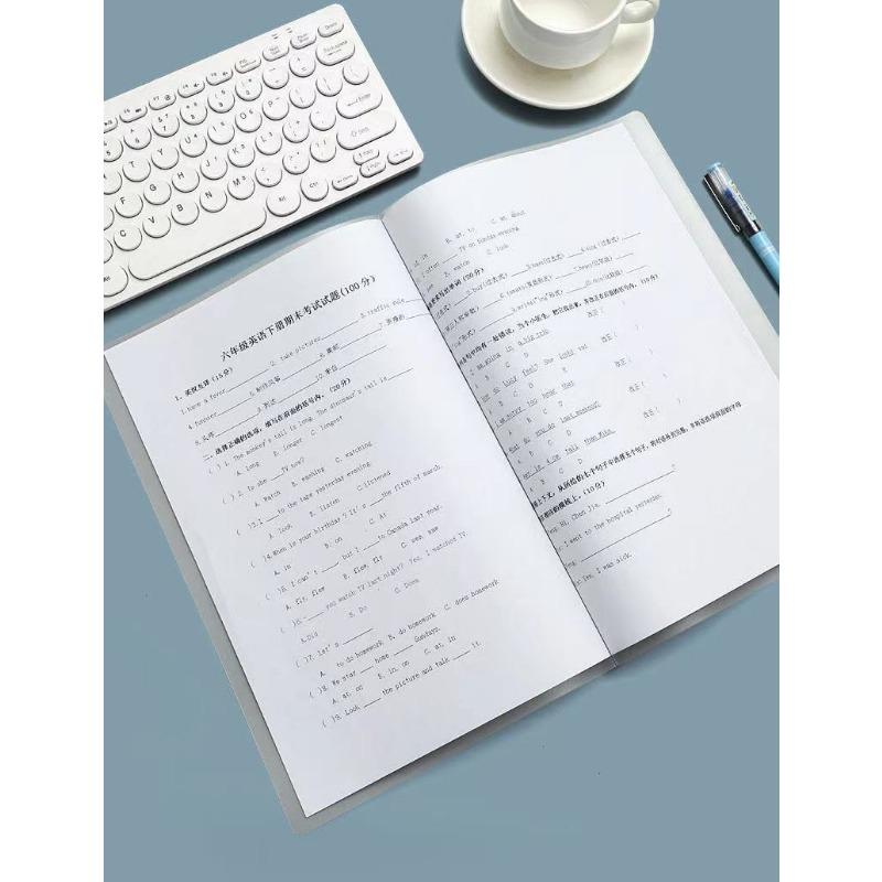 10PCS A4 Folder Transparent Tie Rod Clip Single Page Folder Student File Bag Office Supplies