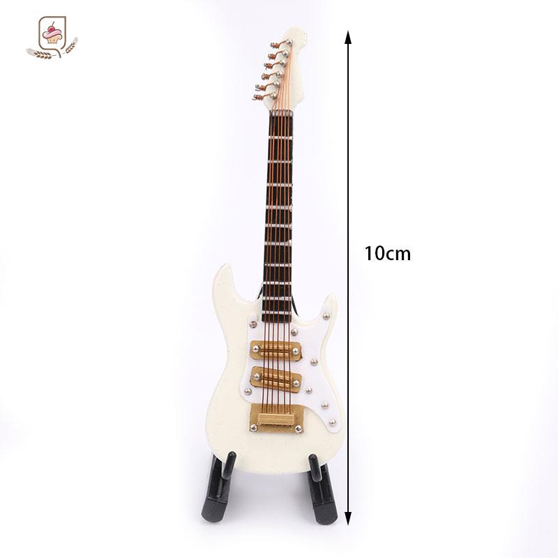 1pc Mini Electric Guitar Wooden Miniature Guitar Model Musical Instrument Guitar Decoration Gift Decor For Bedroom Living Room
