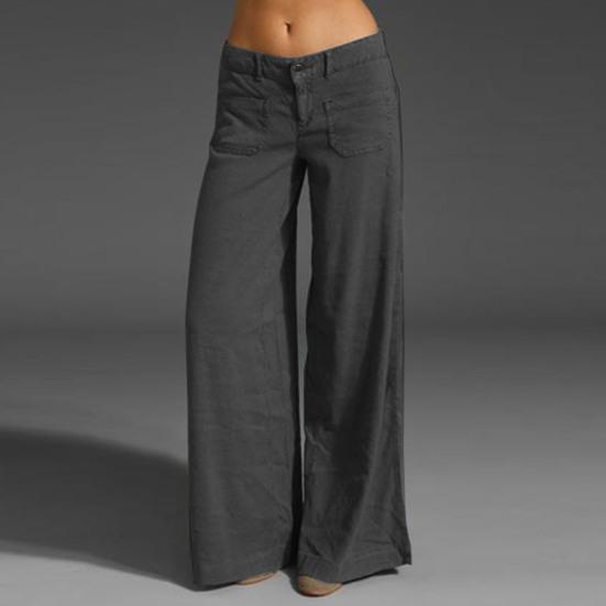 Damen Hosen Einfarbig Weites Bein Sommer Vintage Gerade Hose Streetwear