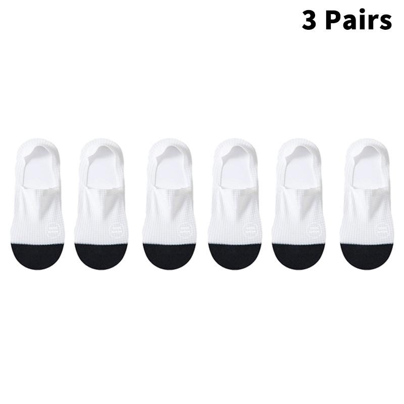 

3 пары мужских невидимых носков тонкие дышащие удобные высококачественные вафельный узор носки-лодочки влагоотводящие повседневные сетчатые носки