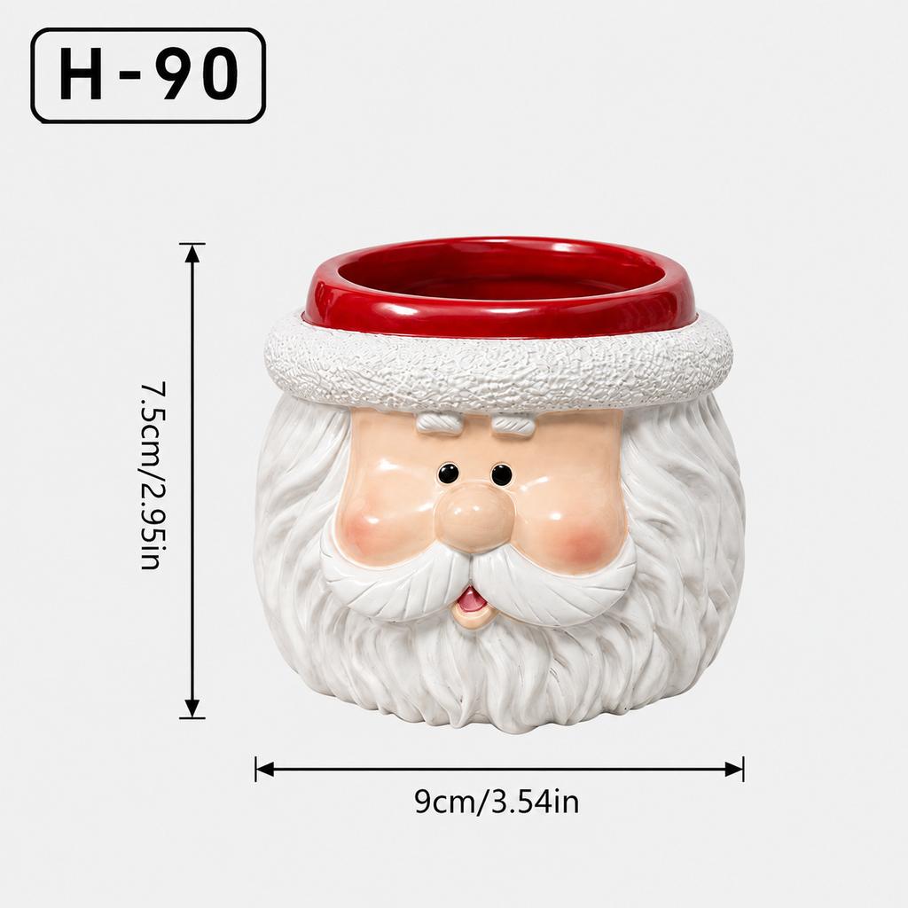 Cartoon Christmas Snowman Santa Succulent Resin Small Flower Pot Holiday Desk Decoration Hot Export Style