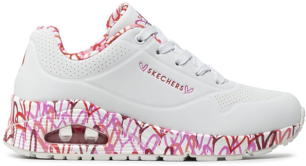 Кроссовки Skechers x JGoldcrown: Uno - Loving Love белый/красный/розовый
