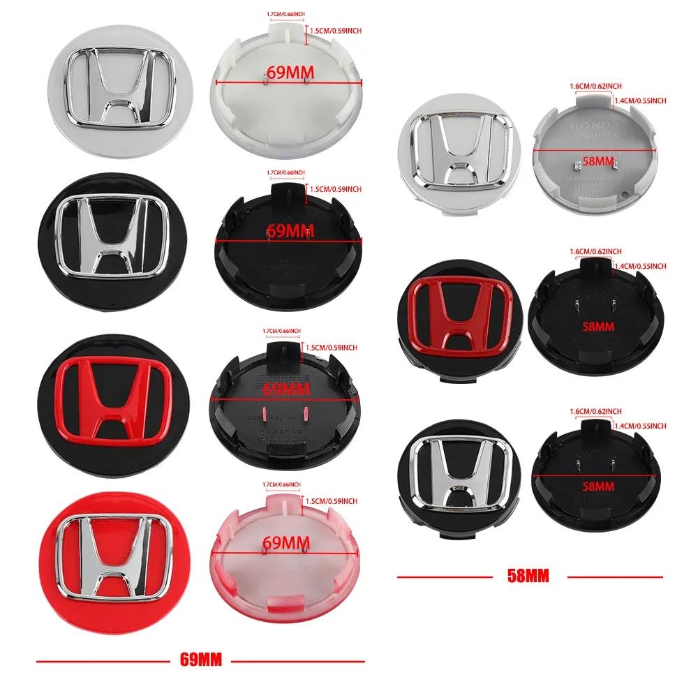 58MM/69MM Car Wheel Center Cover Hub Cap Badge Auto Accessorie For Honda CITY CIVIC Mugen TypeR Type S Vezel RR Insight Si Pilot