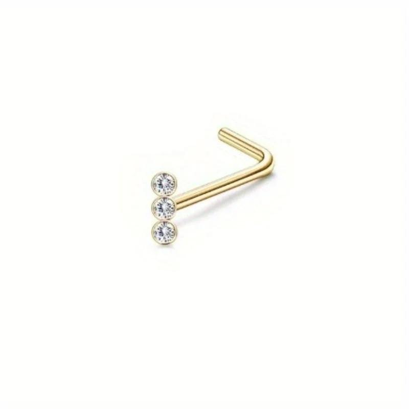 

Bobisty 1pc Surgical Steel Nose Ring Set Hypoallergenic Stainless Steel L Shaped for Men Women Stylish Nose Piercing Jewelry