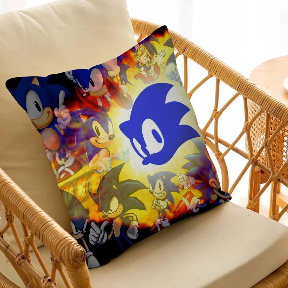 S-Sonic the Hedgehog Personalized Pillow Dust Cover Bedroom Kids Party Decoration Pillowcase Birthday Children Gift