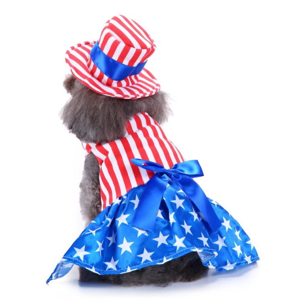 Christmas Hat Elk Snowman Panda Colored Strips Out Pet Dress Beautiful Christmas Dress Dress Up  Dog Clothes